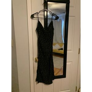 Polka Dot Cowl Neck Midi Dress